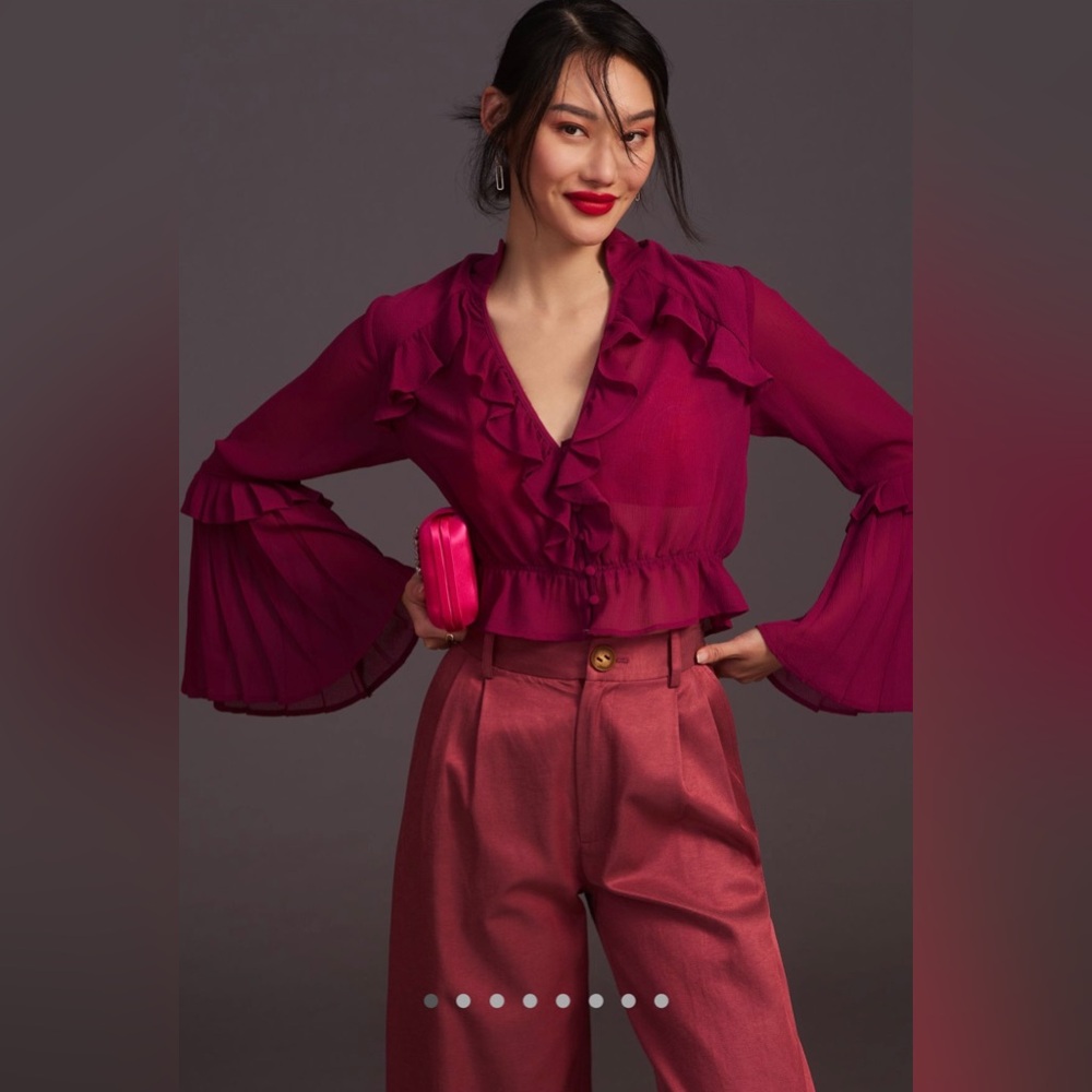 Pink Anthropologie blouse